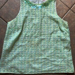 Vineyard Vines Green Sequin Tank Top